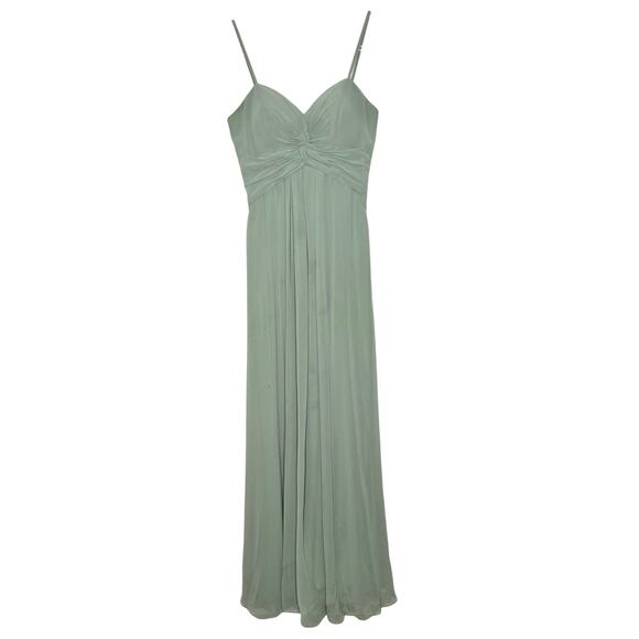 Kennedy Blue Sage Green Jeslyn Chiffon Sweetheart Maxi Dress Womens SZ 2 Wedding - Picture 2 of 9